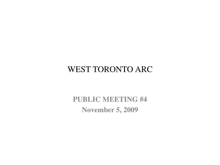 west toronto arc