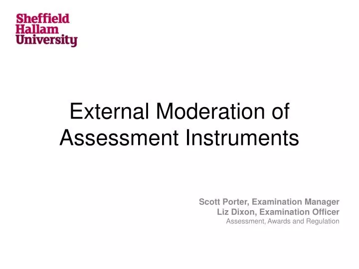 external moderation of assessment instruments