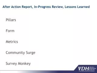 After Action Report, In-Progress Review, Lessons Learned