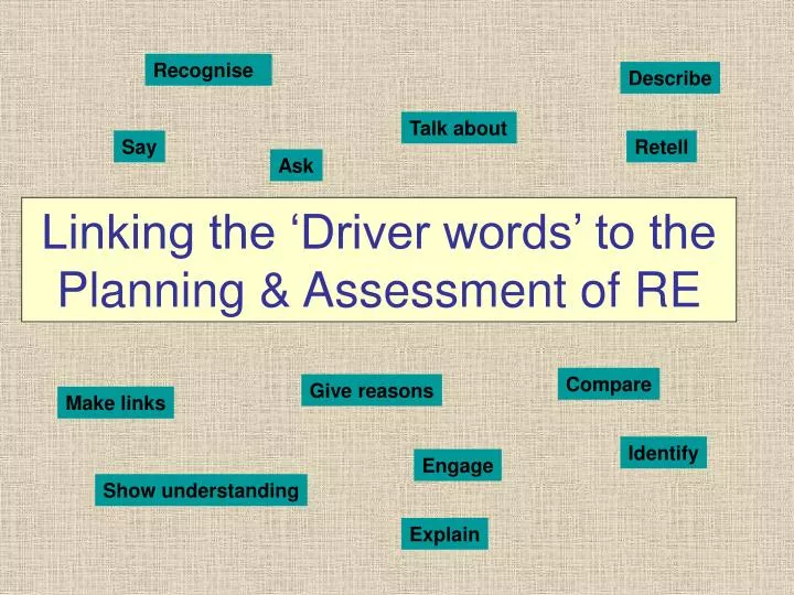 linking the driver words to the planning assessment of re