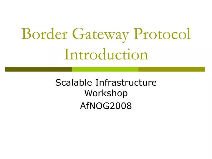 border gateway protocol introduction
