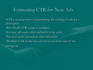 Estimating CTR for New Ads