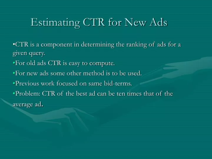 estimating ctr for new ads