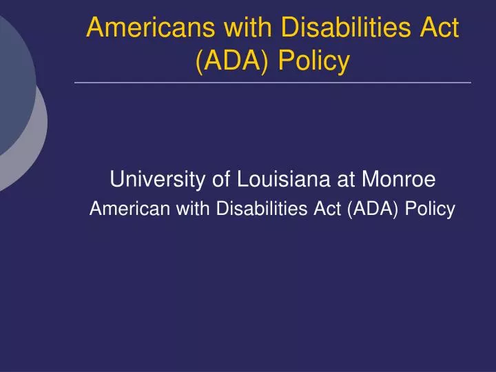 americans with disabilities act ada policy
