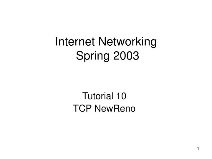 internet networking spring 2003