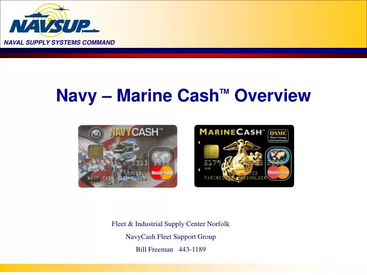 navy marine cash tm overview