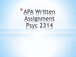 APA Written Assignment Psyc 2314