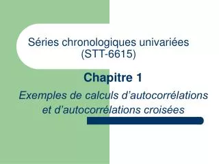s ries chronologiques univari es stt 6615