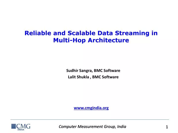 reliable and scalable data streaming in multi hop architecture
