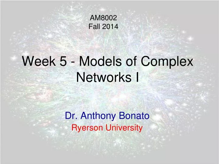 week 5 models of complex networks i