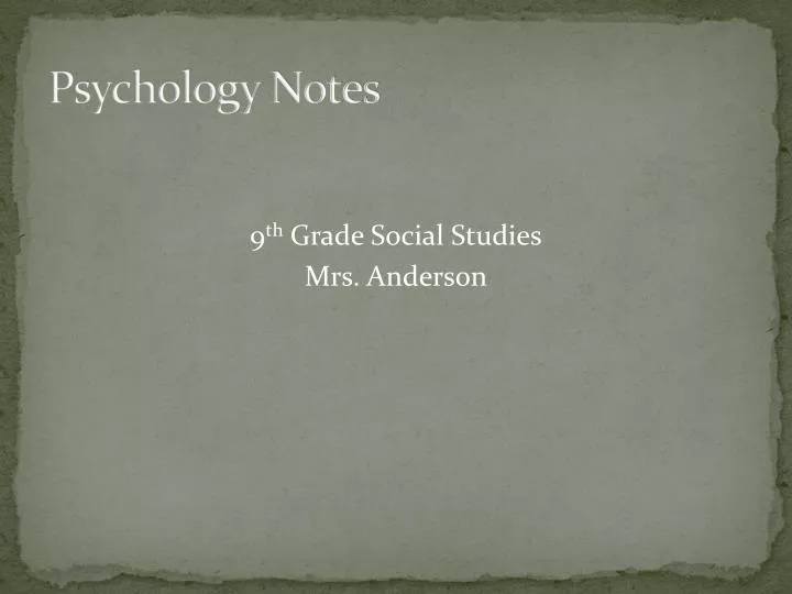 psychology notes