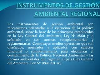 instrumentos de gesti n ambiental regional