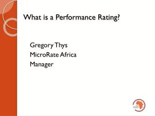 What is a Performance Rating?