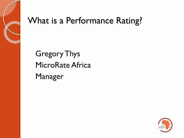 what is a performance rating