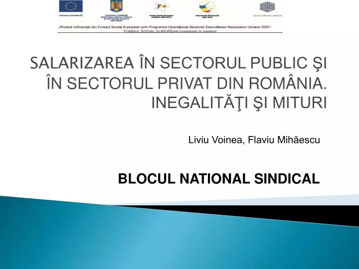 salarizarea n sectorul public i n sectorul privat din rom nia inegalit i i mituri