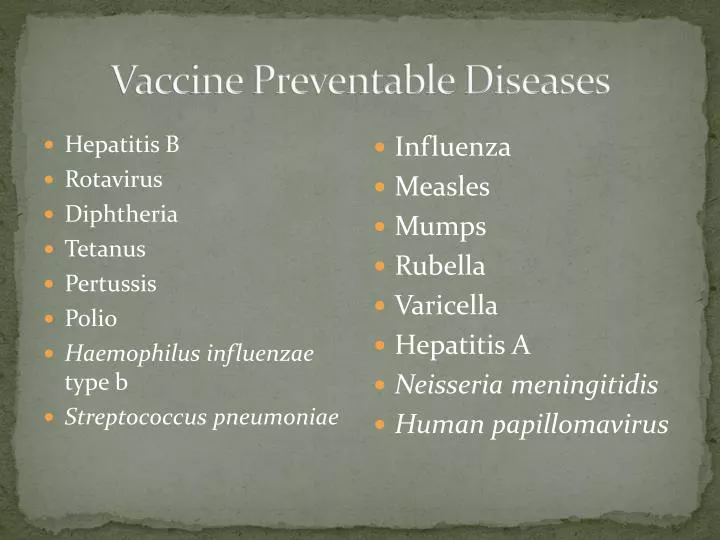 vaccine preventable diseases