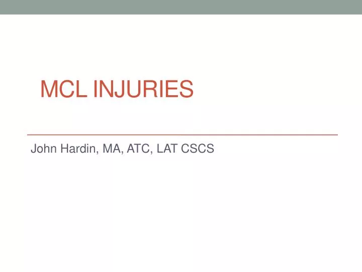 mcl injuries