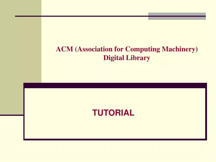 acm association for computing machinery digital library