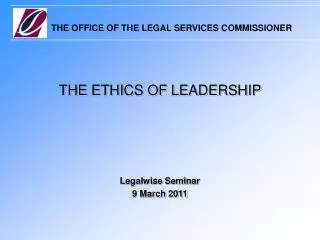 THE ETHICS OF LEADERSHIP