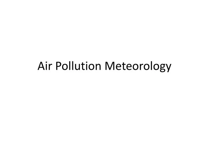 air pollution meteorology