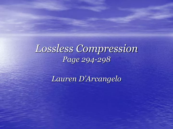 lossless compression page 294 298