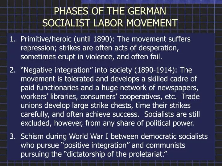 phases of the german socialist labor movement