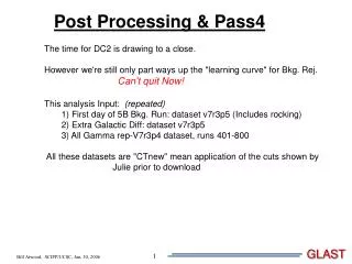 Post Processing &amp; Pass4