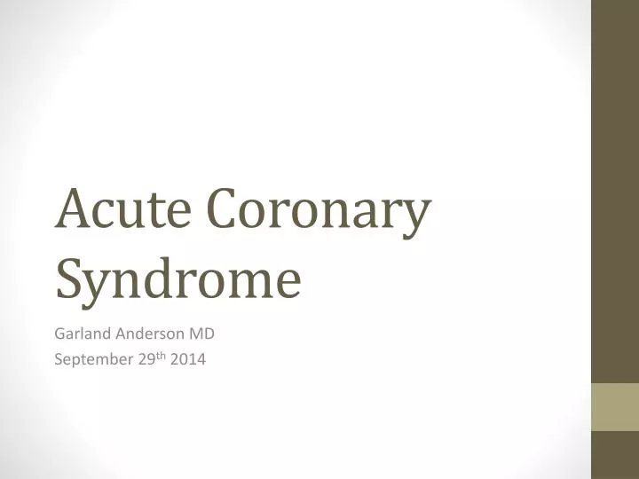 acute coronary syndrome