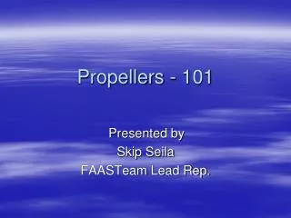Propellers - 101