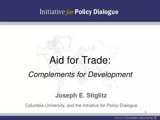 Aid for Trade: Complements for Development