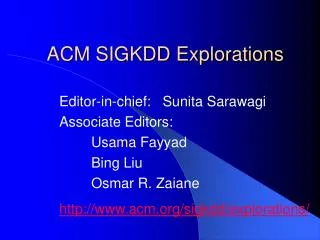 ACM SIGKDD Explorations