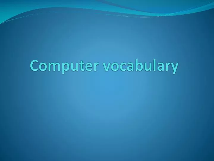 computer vocabulary