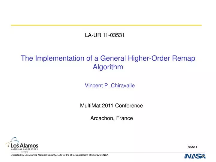 the implementation of a general higher order remap algorithm