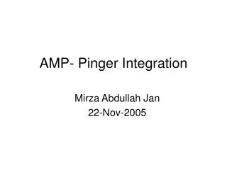 AMP- Pinger Integration