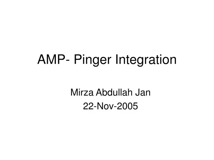 amp pinger integration