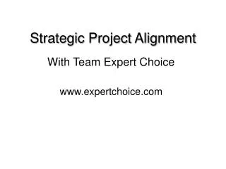 Strategic Project Alignment