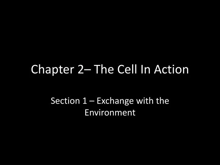 chapter 2 the cell in action