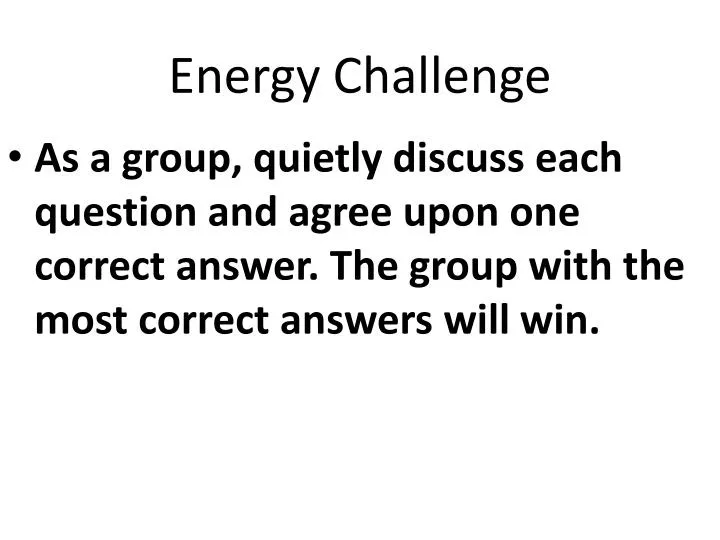 energy challenge