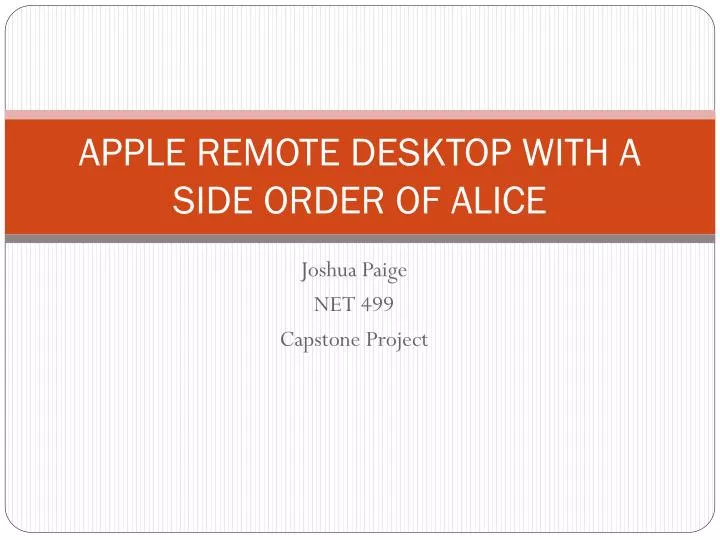 apple remote desktop with a side order of alice