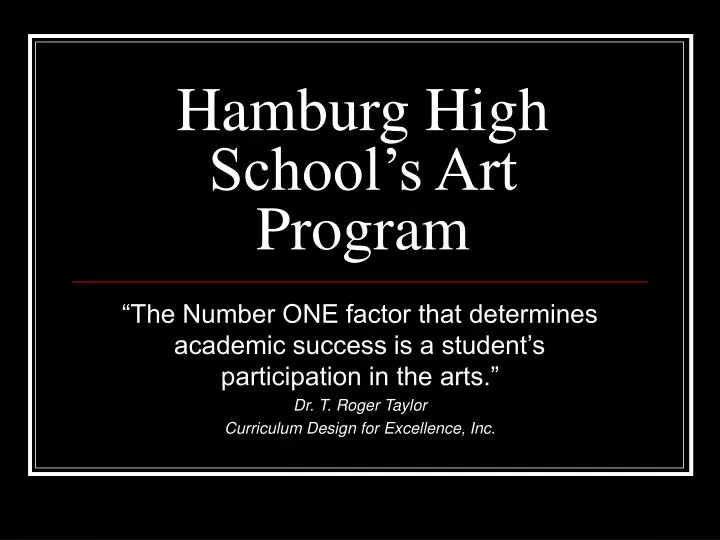 hamburg high school s art program