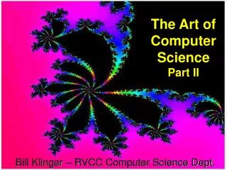 The Art of Computer Science Part II