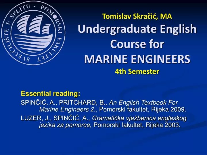 tomislav skra i ma undergraduate english course for mari ne engineers 4th semester