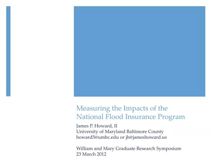 measuring the impacts of the national flood insurance program