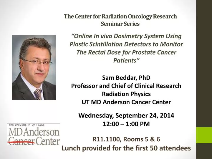 the center for radiation oncology research seminar series