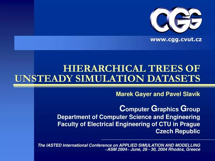 hierarchical trees of unsteady simulation datasets