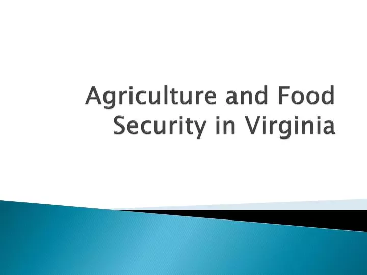 agriculture and food security in virginia