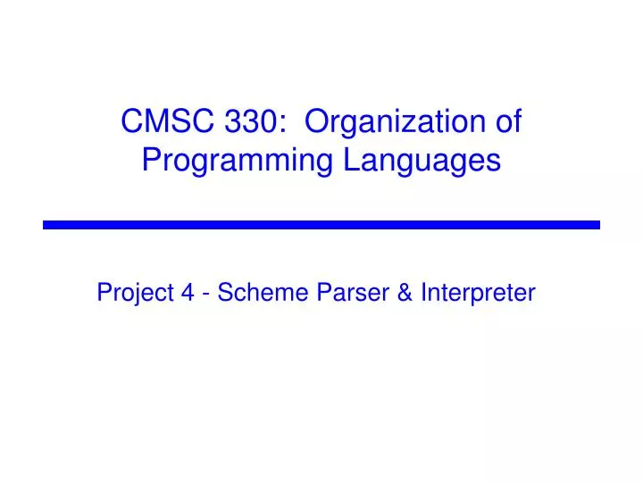 cmsc 330 organization of programming languages