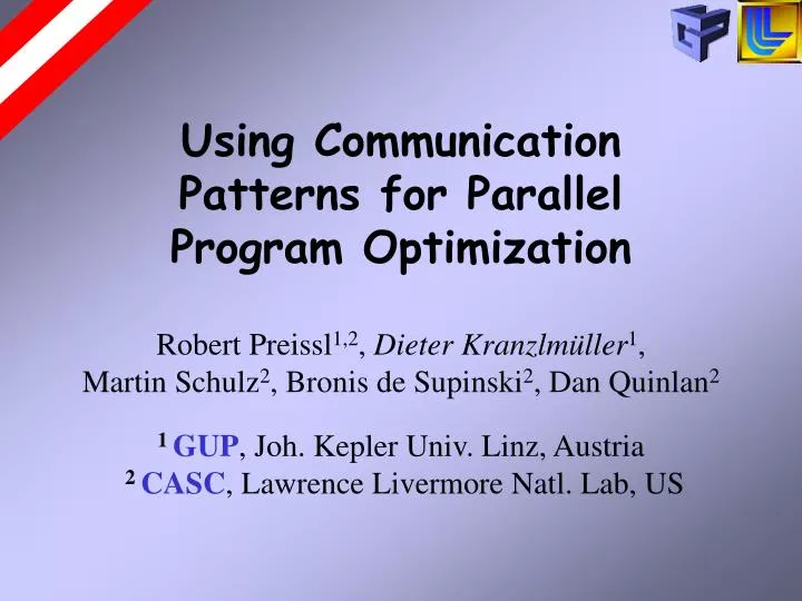 using communication patterns for parallel program optimization