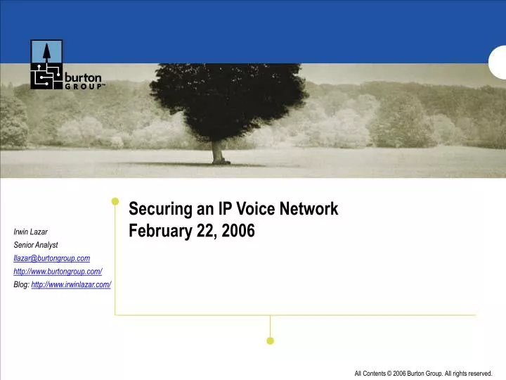 securing an ip voice network february 22 2006