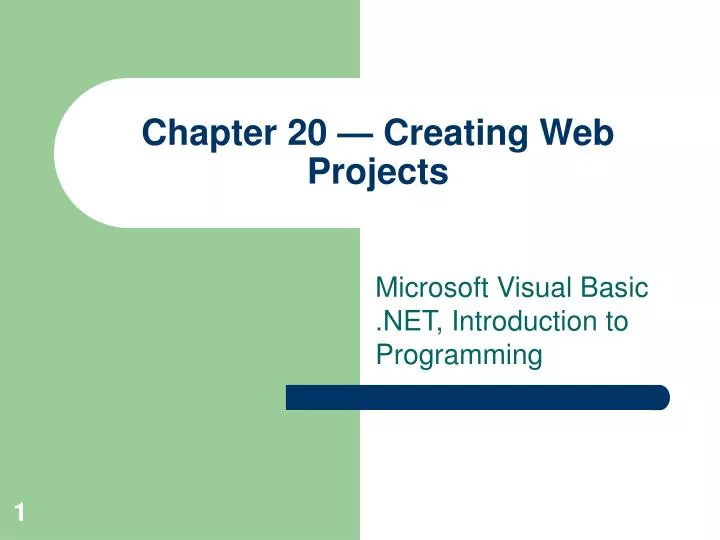 chapter 20 creating web projects